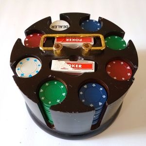 POKER SET WITH STORAGE CAROUSEL